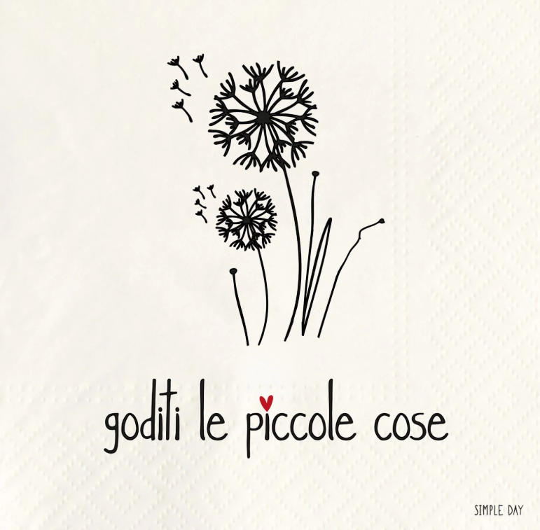 Simple Day Set 20 tovaglioli in carta Goditi le piccole cose