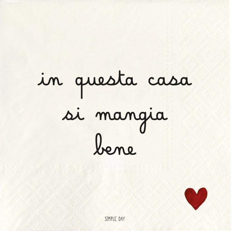 Simple Day Set 20 tovaglioli in carta In questa casa si mangia bene