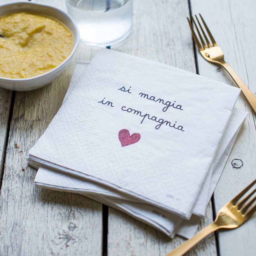 Simple Day Set 20 tovaglioli in carta Si mangia in compagnia