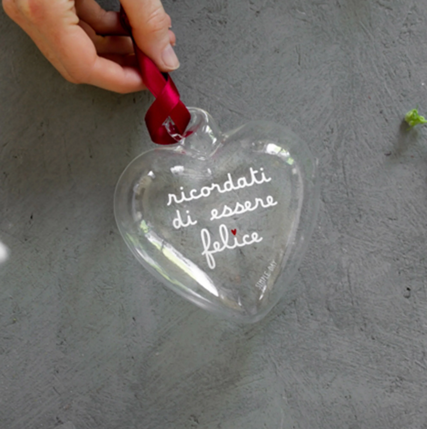 Simple Day Pallina cuore Ricordati di essere felice - 11 cm