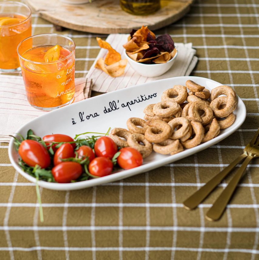 Simple Day Piatto ovale fondo E' l'ora dell'aperitivo